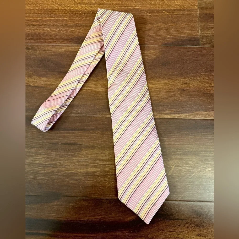 KENZO Homme  Dressy Silk Multi-color Stripes Repp Tie Made in Italy